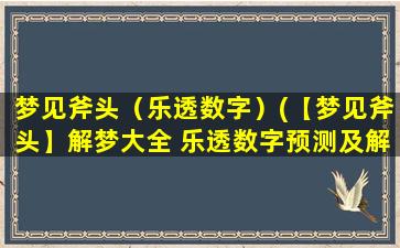 梦见斧头（乐透数字）(【梦见斧头】解梦大全 乐透数字预测及解析)